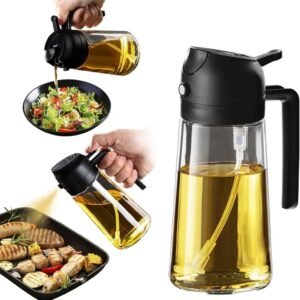 2 in 1 oil dispenser & sprayer bottle – precision pour & mist control | charm trendify