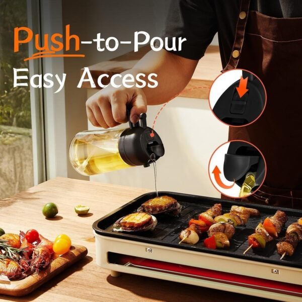 2 in 1 oil dispenser & sprayer bottle – precision pour & mist control | charm trendify