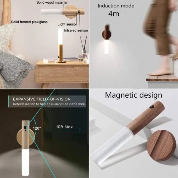 cordless motion sensor night light – magnetic touch lamp for home
