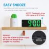 digital led alarm clock with large display | snooze | temperature | voice control