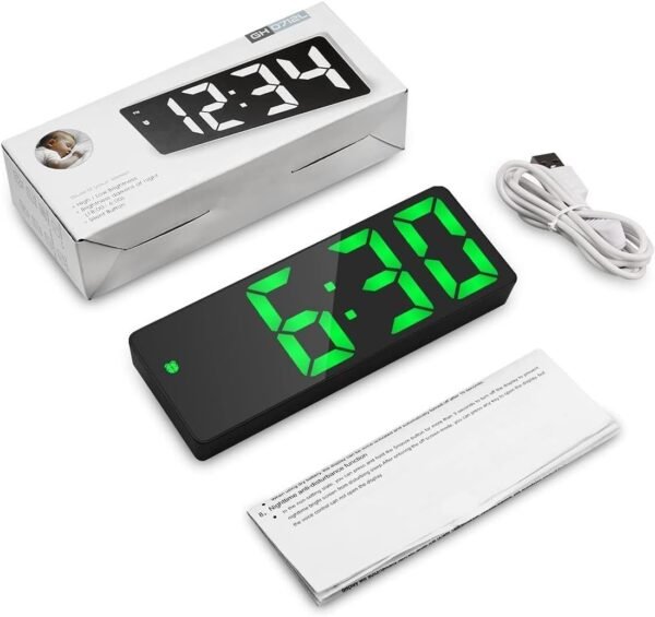 digital led alarm clock with large display | snooze | temperature | voice control