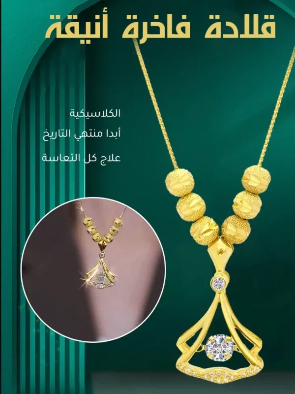 elegant gold plated fan necklace for women | stylish statement jewelry