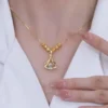 elegant gold plated fan necklace for women | stylish statement jewelry