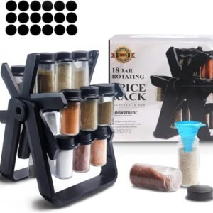 spice rack organizer with 18 spice jars