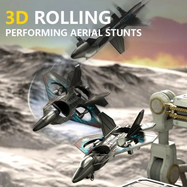tak tak rc fighter jet drone toy – 2.4ghz remote control, 360° stunt plane with lights