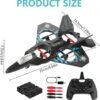 tak tak rc fighter jet drone toy – 2.4ghz remote control, 360° stunt plane with lights