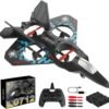 tak tak rc fighter jet drone toy – 2.4ghz remote control, 360° stunt plane with lights