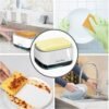 kitchen soap dispenser | refillable pump bottle for sink | sleek leak proof & easy to use |