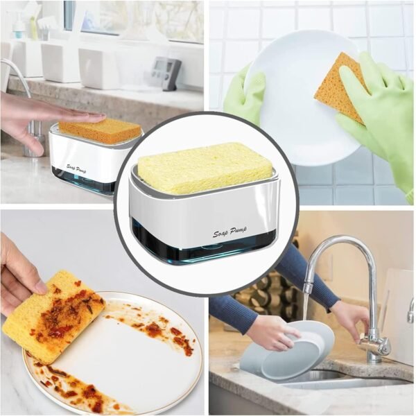 kitchen soap dispenser | refillable pump bottle for sink | sleek leak proof & easy to use |
