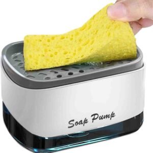 kitchen soap dispenser | refillable pump bottle for sink | sleek leak proof & easy to use |