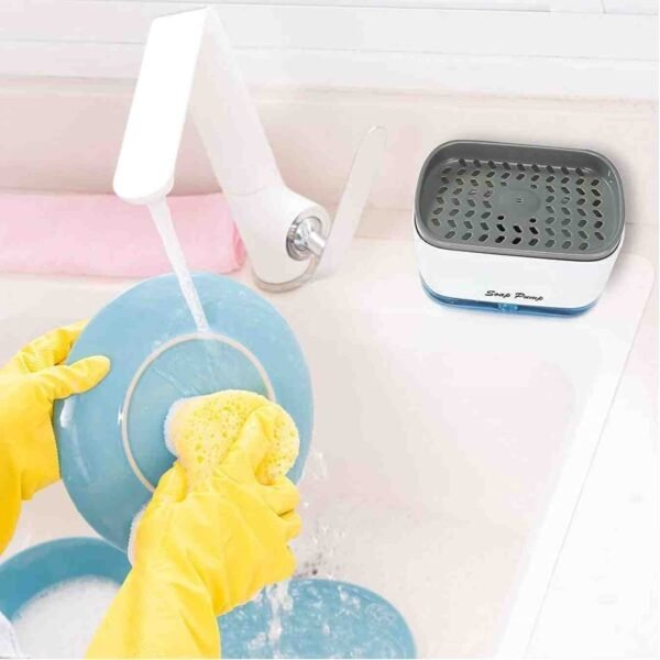 kitchen soap dispenser | refillable pump bottle for sink | sleek leak proof & easy to use |