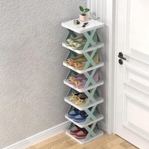 x shaped shoe rack | space saving wooden shoe organizer for entryway & closet